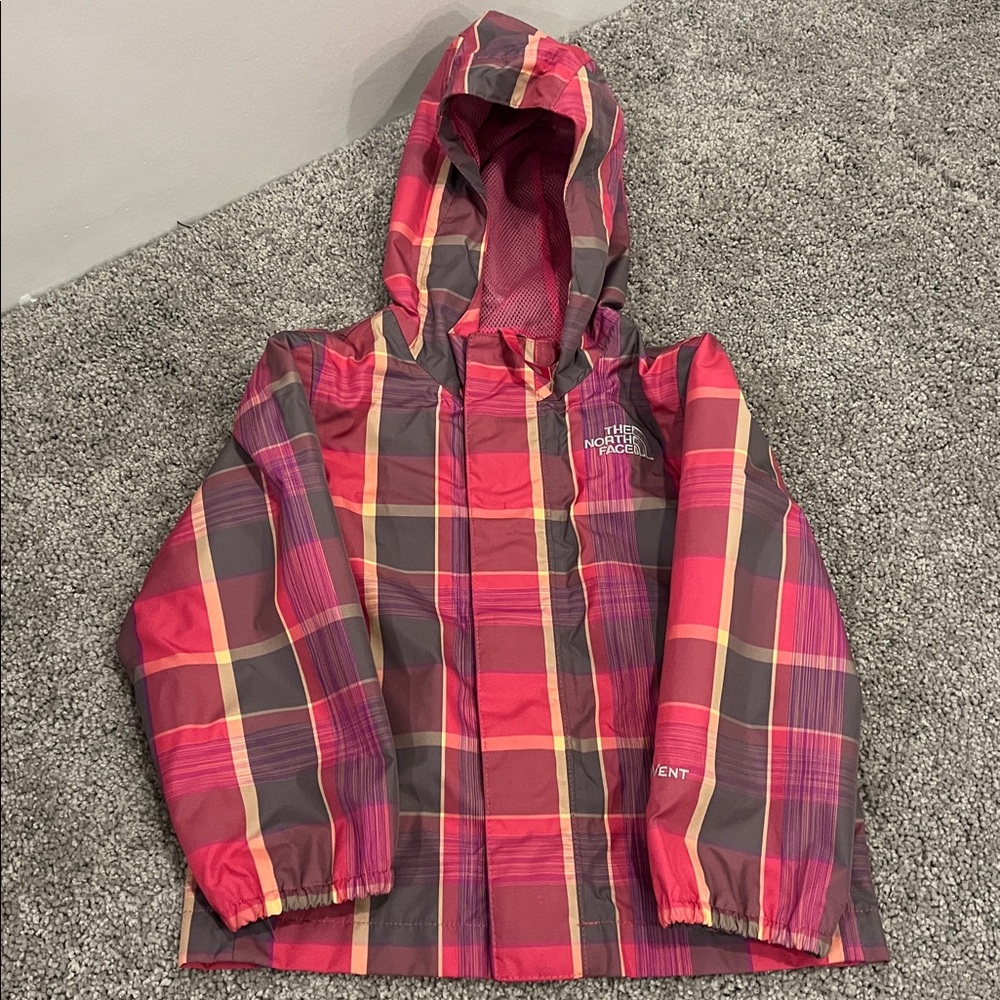 The North Face Kids Plaid Jacket - Pink and Gray size 3T